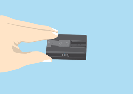 A GIF of a micro USB cable being plugged into a QRBP. Second light turns off to indicate charging is complete.