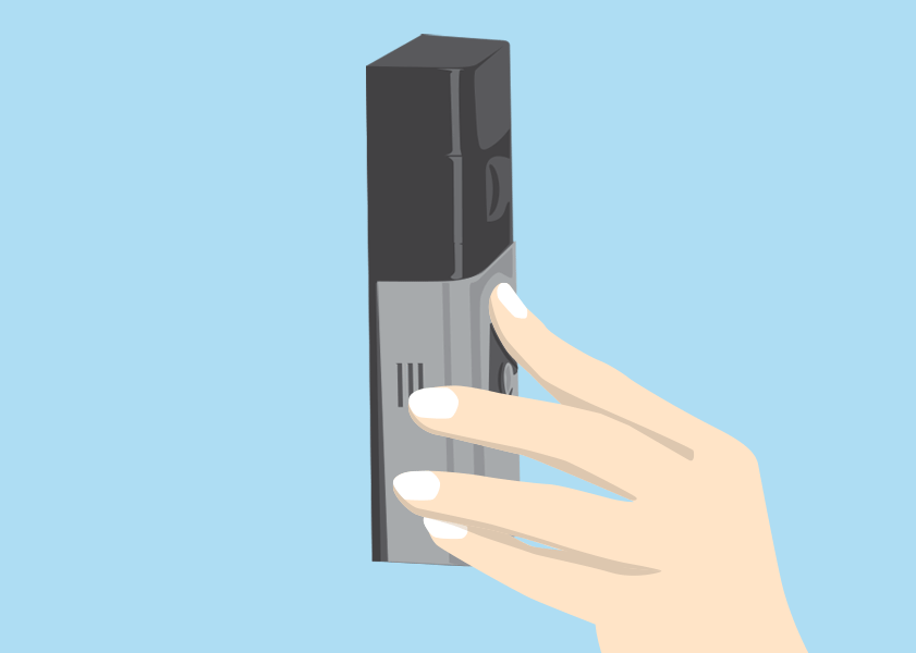Animation showing a person removing the faceplate of the Ring Video Doorbell.