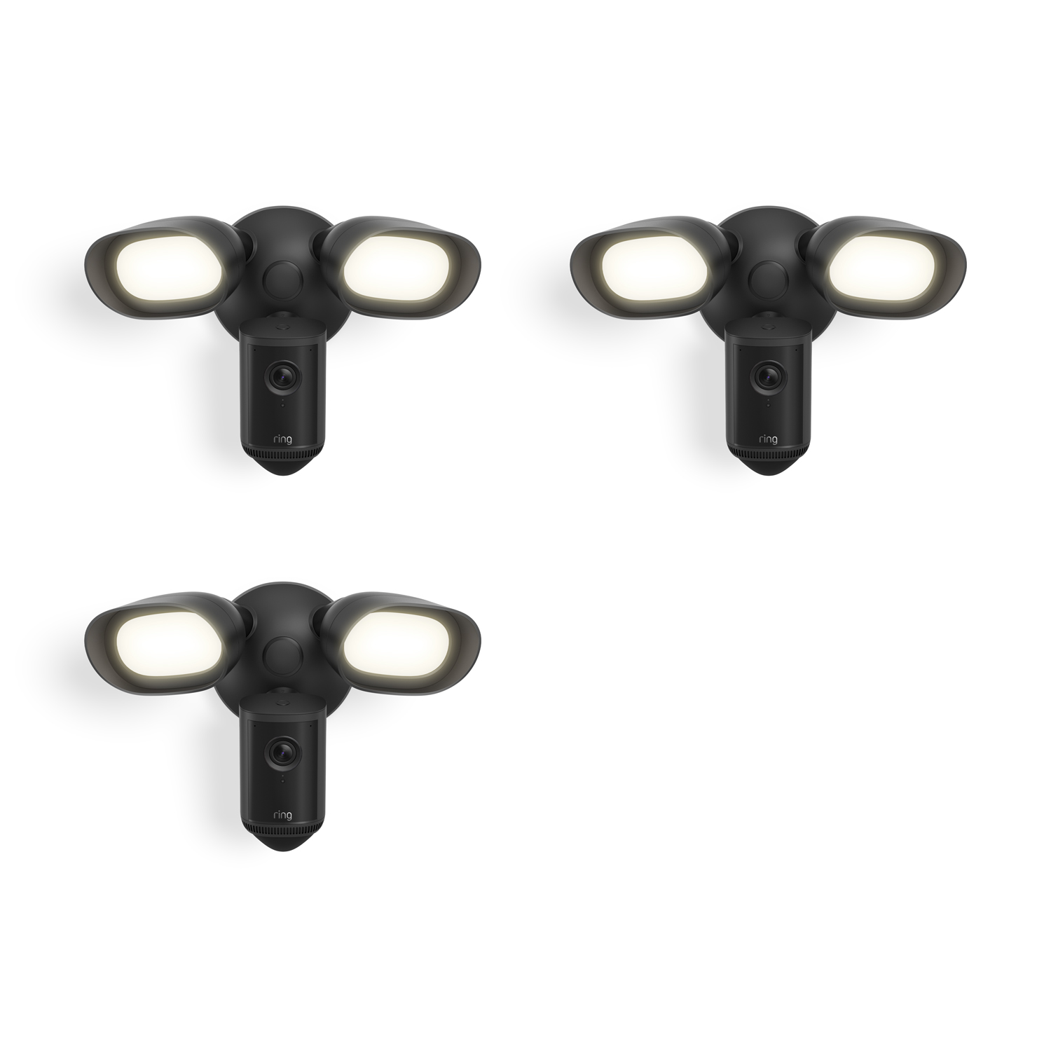Floodlight Cam Pro (Newest Model) - Wired / Black / 3-Pack