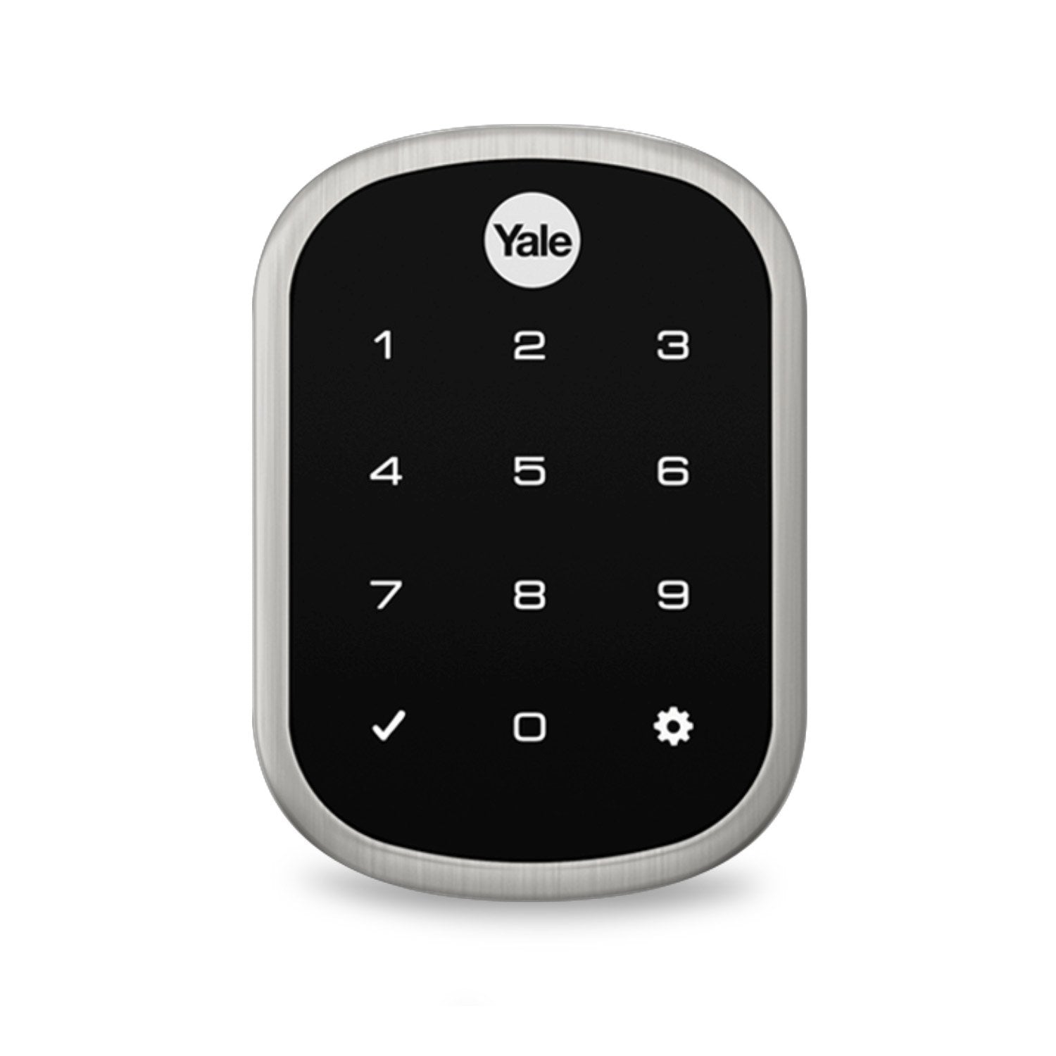 Yale Real Living Assure Lock SL With Z-Wave Plus (for Works with Ring Alarm Security System) - Yale Real Living Assure Lock SL in satin nickel, with touchscreen keypad and Z-Wave Plus, enabling keyless access.