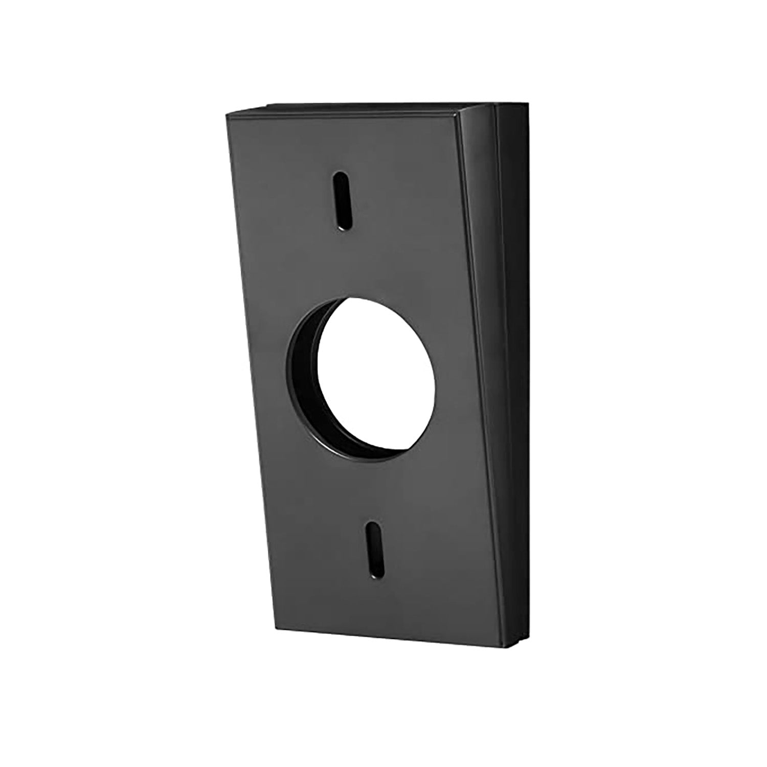 Wedge Kit (Video Doorbell 3, Video Doorbell 3 Plus, Video Doorbell 4, Battery Doorbell Plus, Battery Doorbell Pro) - Black wedge mount kit with center cutout, designed to angle Video Doorbells for better motion detection.