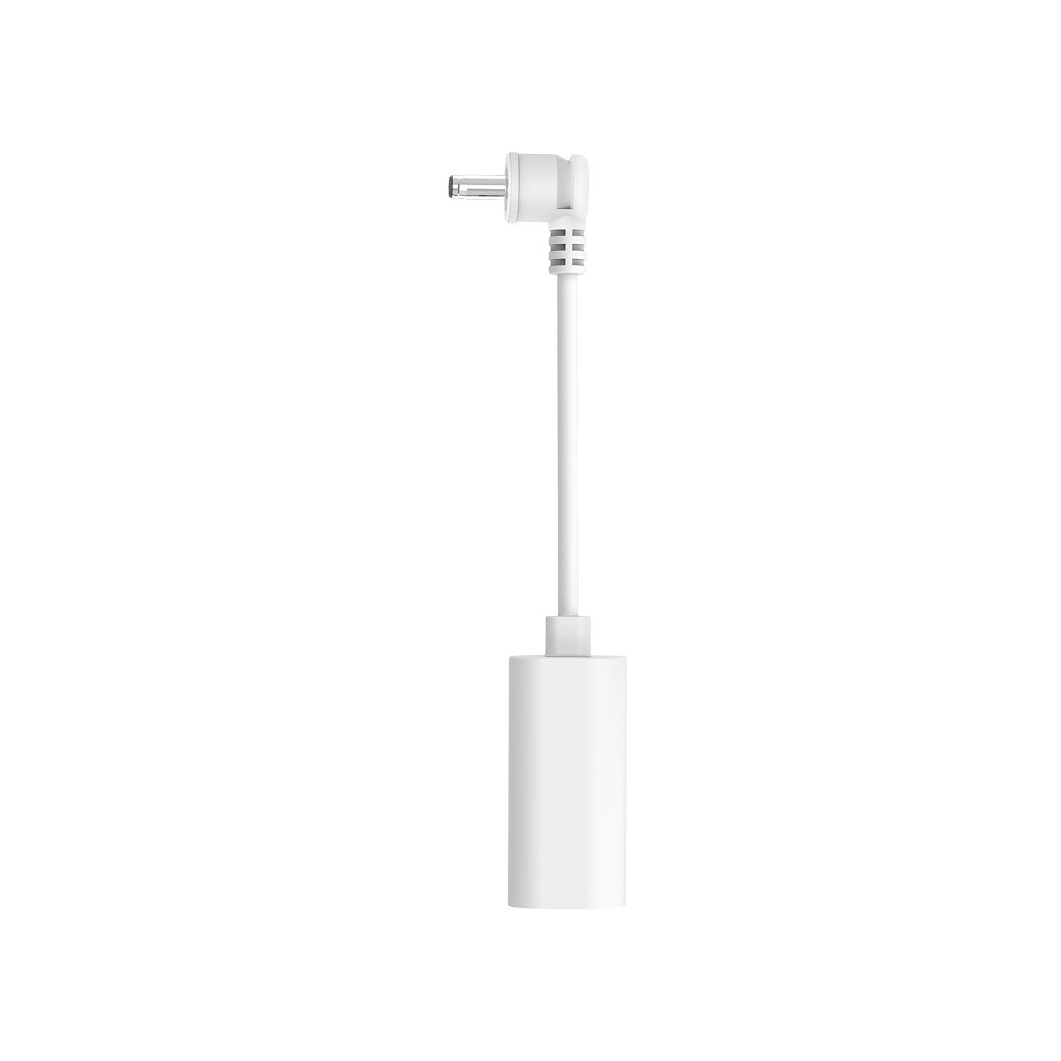 Solar Panel (USB-C) (for Outdoor Cam (Stick Up Cam), Outdoor Cam Plus, Stick Up Cam Pro, Spotlight Cam Plus, Spotlight Cam Pro) - White USB-C to barrel plug adapter for Ring Solar Panel, shown with short cable and angled barrel plug connector.