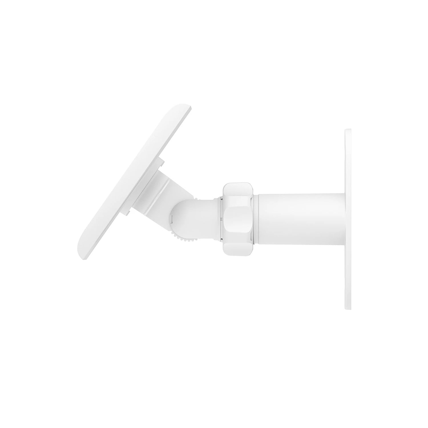 Small Solar Panel (USB-C) (for Outdoor Cam (Stick Up Cam), Outdoor Cam Plus, Stick Up Cam Pro, Spotlight Cam Plus, Spotlight Cam Pro) - Side view of white Ring Solar Panel with adjustable mounting arm for USB-C cameras.