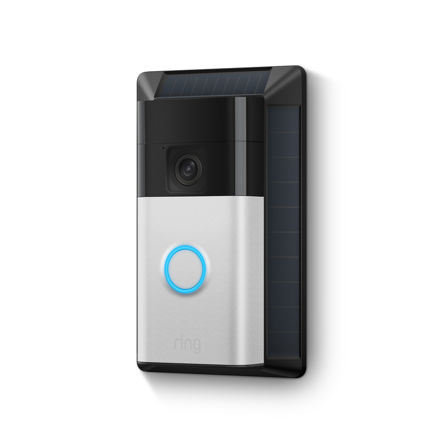 Solar Charger for Battery Doorbell (Battery Doorbell) - Ring Battery Doorbell with attached Solar Charger, featuring built-in solar panels to extend battery life with sunlight.