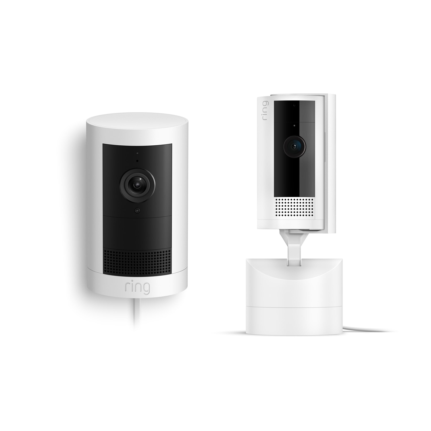 Outdoor Cam Plus Plug-In + Pan-Tilt Indoor Cam - White