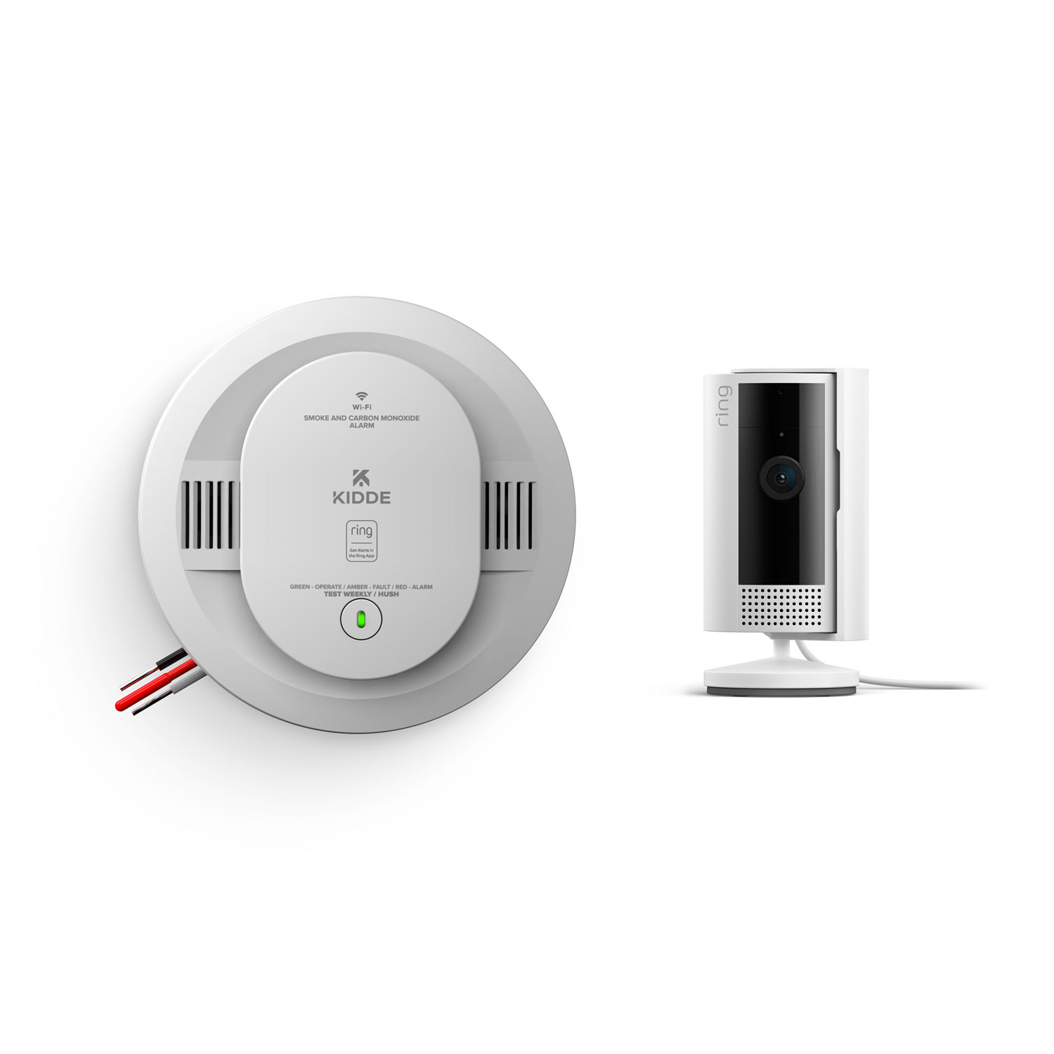 KIDDE Wired Smart Smoke & Carbon Monoxide Alarm  + Indoor Cam (2nd Gen) - White