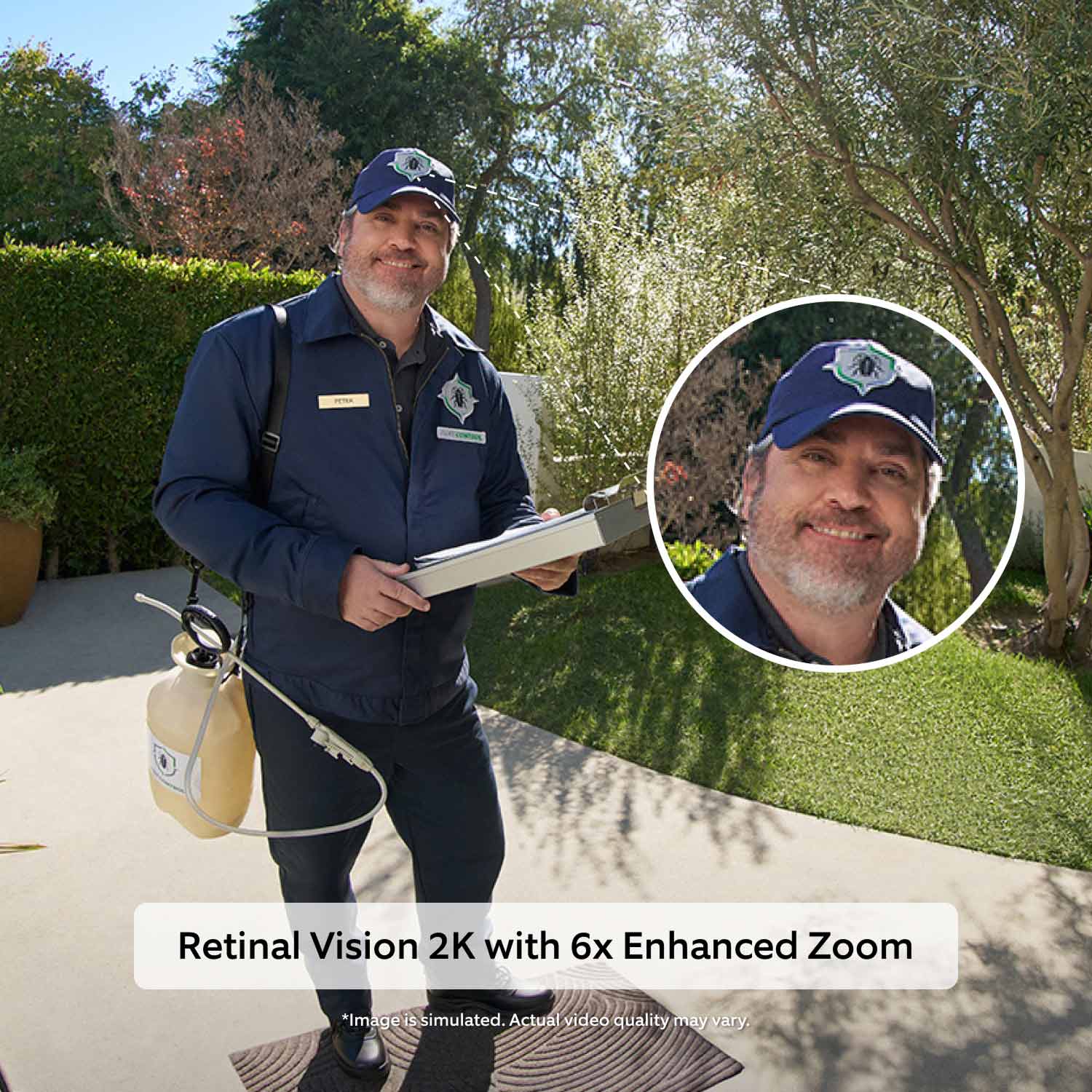 Wired Doorbell (Newest Model) - Battery Doorbell 2nd Gen flower delivery demonstrating Retinal 4K. 