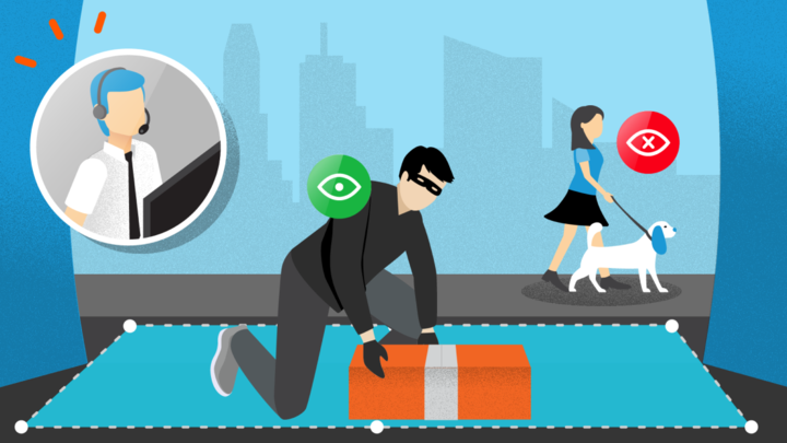 Illustration of the Watch Zones used by Virtual Security Guard monitoring showing what is being monitored and what is not.